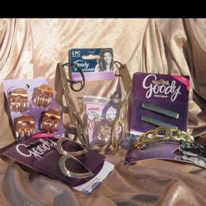 Golden Glamour Hair Accessory Set Barrettes Clips